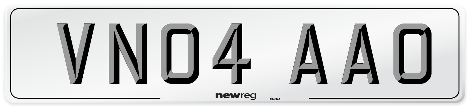 VN04 AAO Number Plate from New Reg